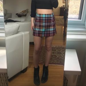 plaid mini skirt
